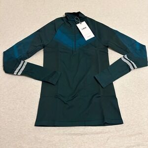 LNDR Beyond Base Sea Green Quarter Zip Thermal Top WMA19/SN893 Mens S-M NEW